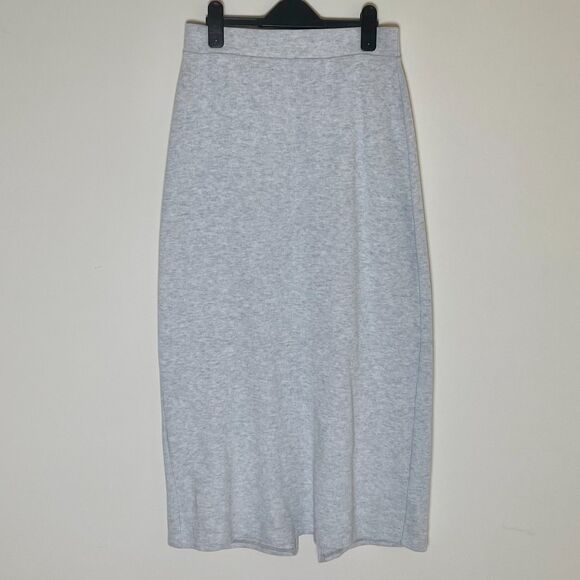 Old Navy | Cozy Maxi Column Skirt Light Heather Gray | Small - Picture 2 of 7